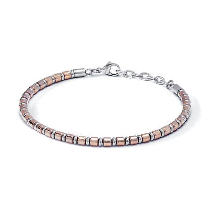 Bracciale in Acciaio, pvd rosè ed Ematite