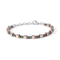 Bracciale Acciaio ed Ematite con pvd rosè