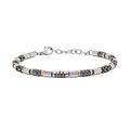 Bracciale in acciaio satinato con ematite e Pvd