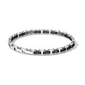 Bracciale in Acciaio con Pvd e Ceramica nera, Zircone nero