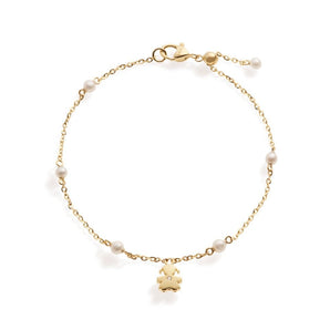 Bracciale Le Perle con sagoma bimba in oro giallo e diamante