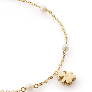 Bracciale Le Perle con sagoma bimba in oro giallo e diamante