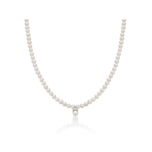 Miluna® Le Perle Collana Perle con Pendente e Diamanti