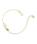 Bracciale Toys con arcobaleno e unicorno in oro giallo / Le bebè