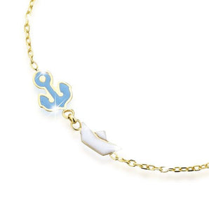 Bracciale Toys con àncora e barchetta in oro giallo / Le Bebè