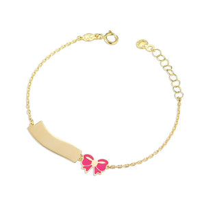 Bracciale Toys con fiocco e targhetta nuvola in oro giallo / Le Bebè